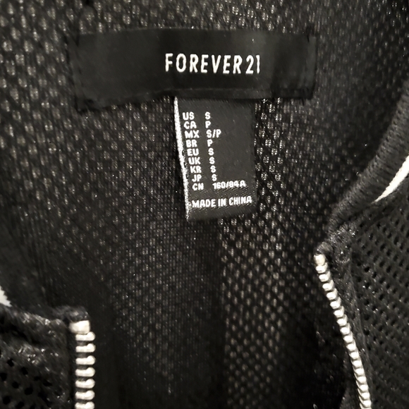Forever21 Black Mesh Bomber Jacket Unisex US S - Picture 5 of 6